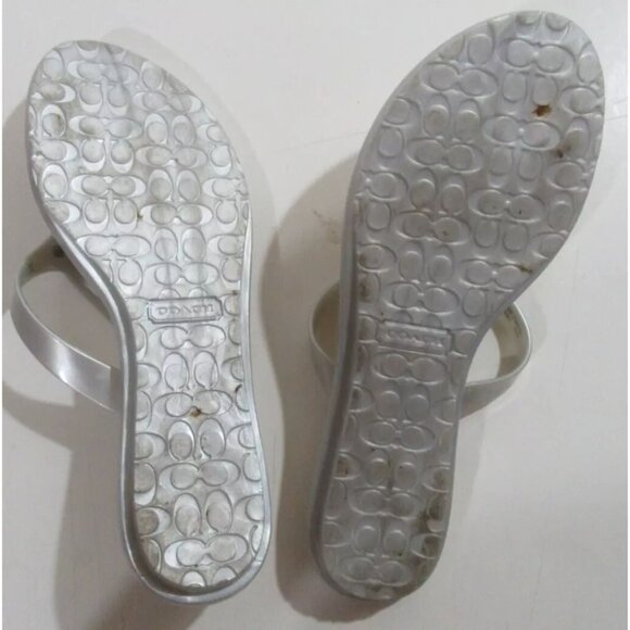 Coach Women's Flip Flops Signature Logo Size 9B EUC - Picture 3 of 4